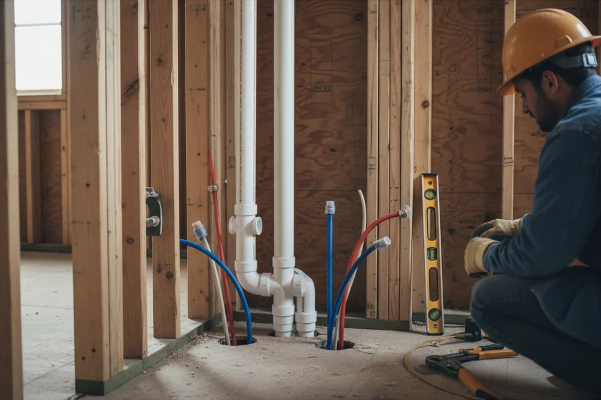 Drain and supply rough-in during Leak Detection in Republic
