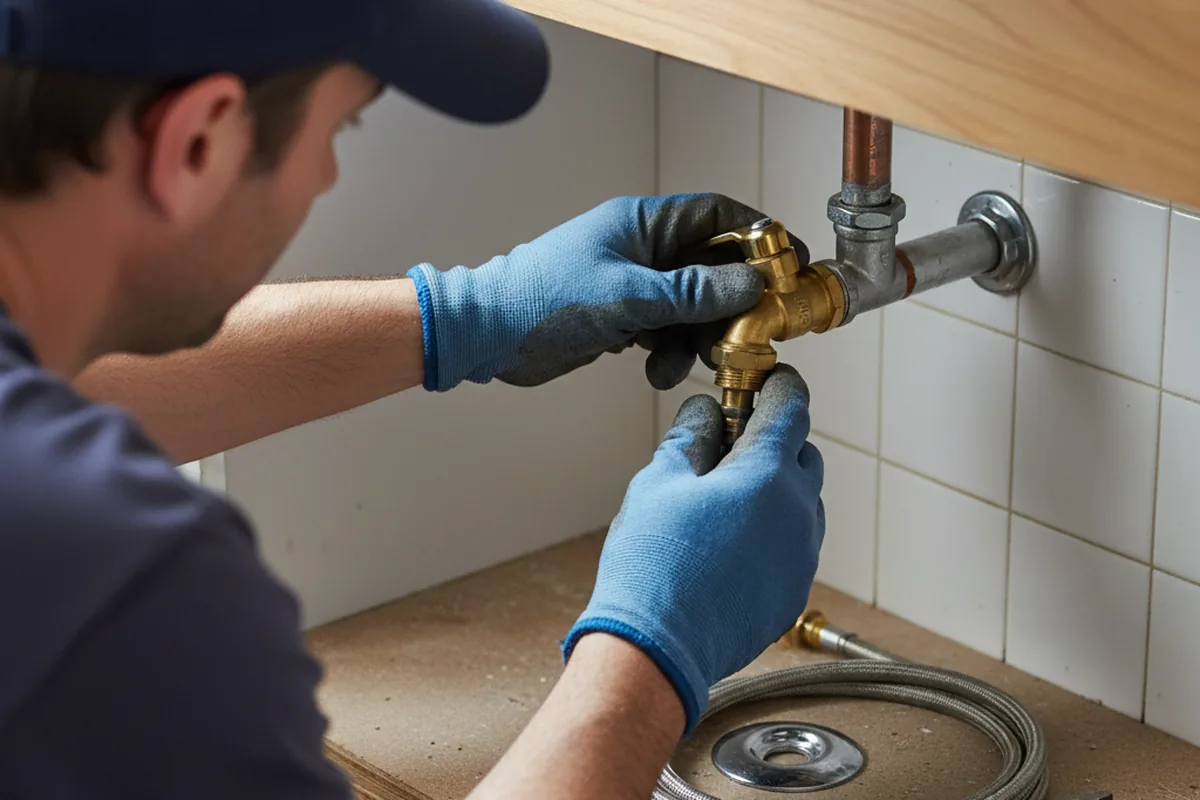 Shutoff valve and fitting work during Emergency Plumbing in Republic